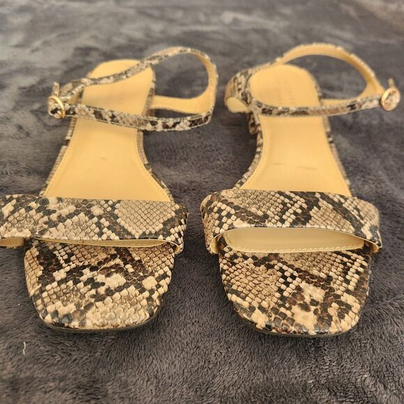 LC Lauren Conrad Women's Obsidian Block Heel Comfort Sandals Snake Print 9.5M - Picture 4 of 6